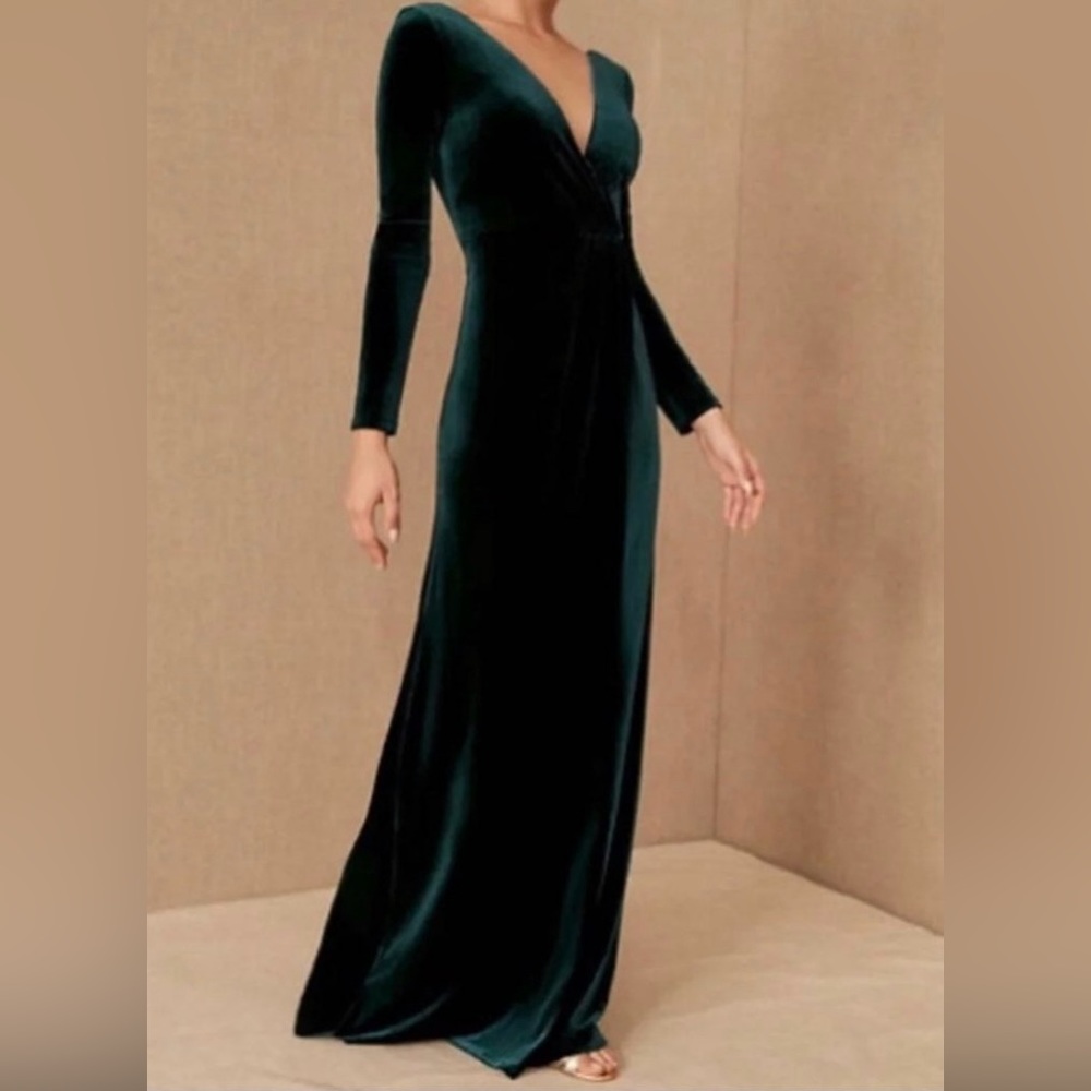 Jenny Yoo Bridesmaids Dress Green Velvet